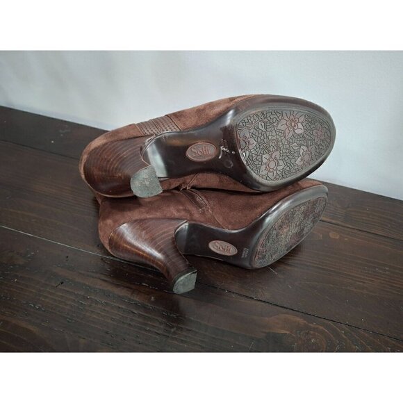 Sofft Brown Suede Ankle Zip Booties/Pre-owned, Sz. 9M - Picture 7 of 11